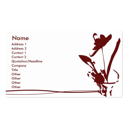 Red Flower - Business Business Card (front side)
