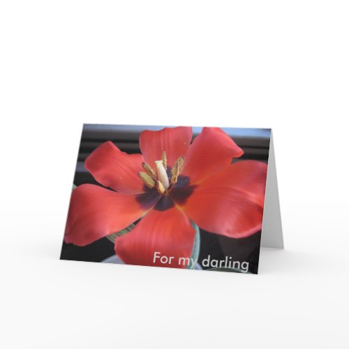 Red flower card