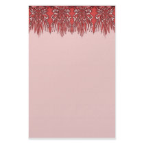 Red Flower Fringe Fractal Stationery