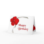 Red Flower - Happy Birthday Card