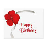 Red Flower - Happy Birthday Post Card