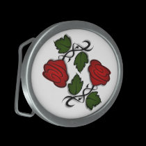 Red Flower Kiss Belt Buckle 