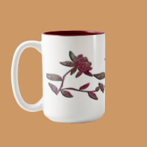Red Flower mugs by Perlyyyy Red Flower mugs
