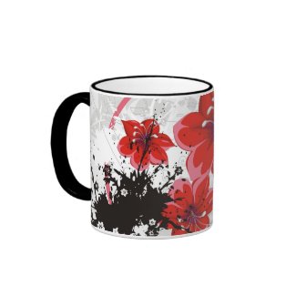 Red Flower Mug mug