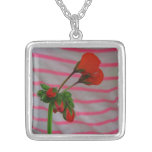 Red flower necklace