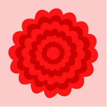 Red Flower On Pretty Pink. Photo Cutouts