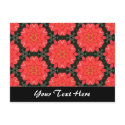Red Flower Pattern Template postcards