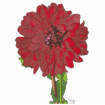 red flower photo sculptures