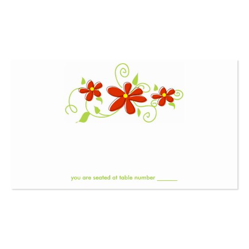 Red Flower Place Cards Business Card Templates