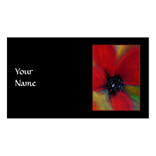 Red Flower, Poppy. Business Card Templates (front side)