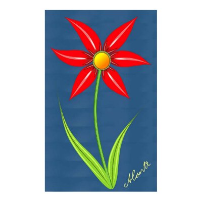 Red Flower Print by alanti