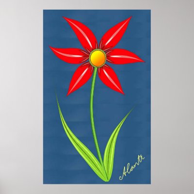 Red Flower Print by alanti