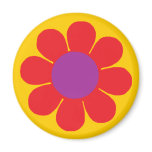 Red Flower Power Fridge Magnets