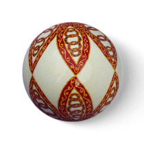 Red Flower Pysanka Button