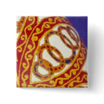 Red Flower Pysanka Button