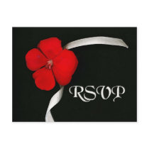 Red Flower RSVP postcards by myhome71 Red Flower RSVP postcards