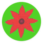 red flower stickers