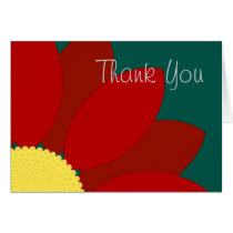 Red Flower Thank You Card cards