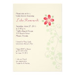 Red Flower Vine 5x7 Bridal Shower Invite