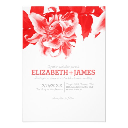 Red Flower Wedding Invitations