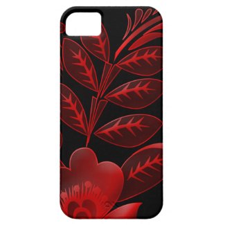 Red Flowers and Leaves iPhone 5 Cover