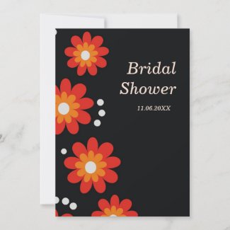 Red Flowers Bridal Shower Invitations invitation