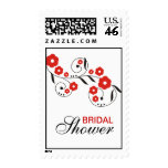Red Flowers Bridal Shower Stamps