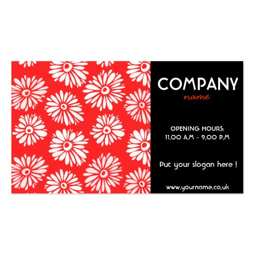 Red Flowers Business Card