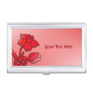 Red Flowers Daffodil Case For Business Cards