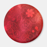 Red Flowers Fridge Magnets