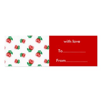 Red flowers gift tags profilecard