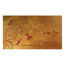 Red Flowers Golden business cards
