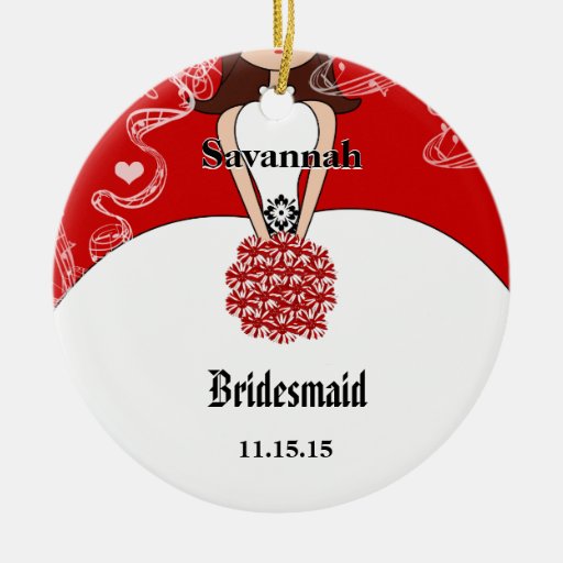 red flowers gown bridesmaid christmas ornament zazzle red flowers gown bridesmaid christmas ornament zazzle