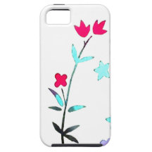 Red Flowers Japanese Kimono Art iPhone 5 Case