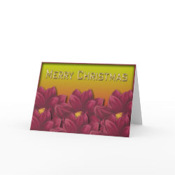 Red flowers Merry Christmas wishes card