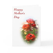 Red Flowers Mother's Day Card