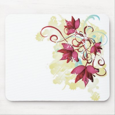 Red flowers Mousepad by coconutpie