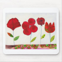 Red Flowers Mouse Pad