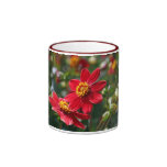 Red flowers mug