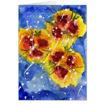 Red Flowers Notecard