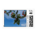 Red flowers stamp
