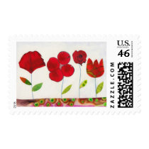 Red Flowers postage by kathyp17 Red Flowers postage