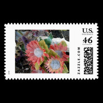 Red Flowers stamps