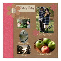 Red Flowers Scrap Book Page posters