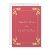 Red Flowers Unique Bridal Shower Invitations