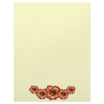 Red Flowers Wreath Letterhead Design