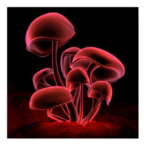 Red Fluorescence (Square) posters