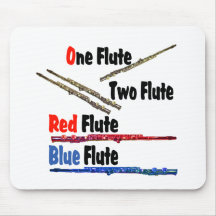 Red Flute Blue Flute Mouse Mat