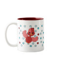 Red Flutter Bird mugs by candystore Red Flutter Bird mugs