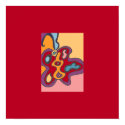 Red Flutterfly Mini Print w/ double border by RLMdesignes Red Flutterfly Mini Print w/ double border